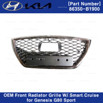 Genuine OEM Front Grille Radiator w/ Smart Cruise for Genesis G80 SPORT 18-20 