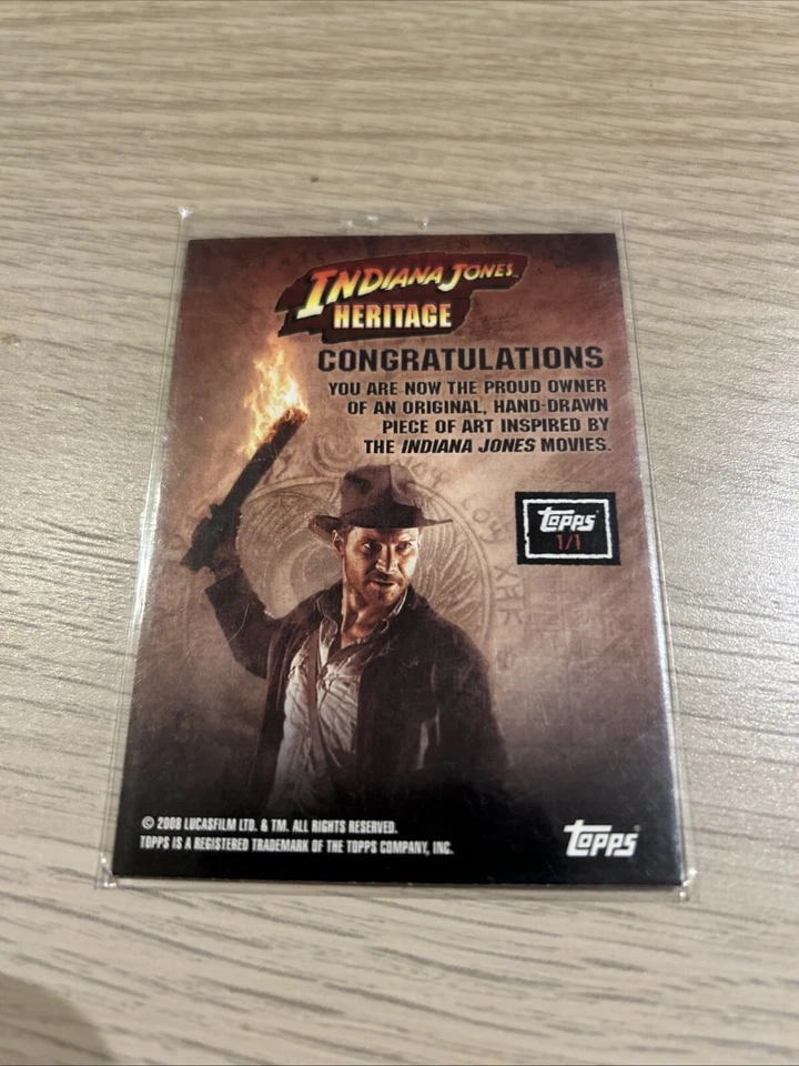 Indiana Jones Topps Original Artist Sketch Card by Howard Shum KOTCS Movie 2008 - Image 2 of 2