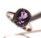 925 sterling silver amethyst cubic zirconia gemstone womens ring 3.1g ladies 8 — photo 4