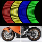 NEW 16 Pcs 17"18" Strips Motorcycle Car Wheel Tire Stickers Reflective Rim Tape