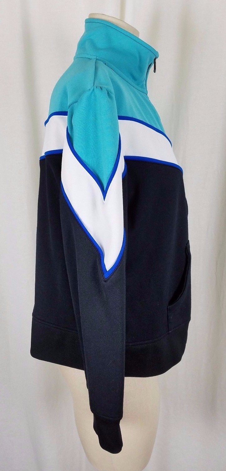 Fila Sports Chevron Striped Zip Through Sweatshirt Tennis Track Jacket Womens XL