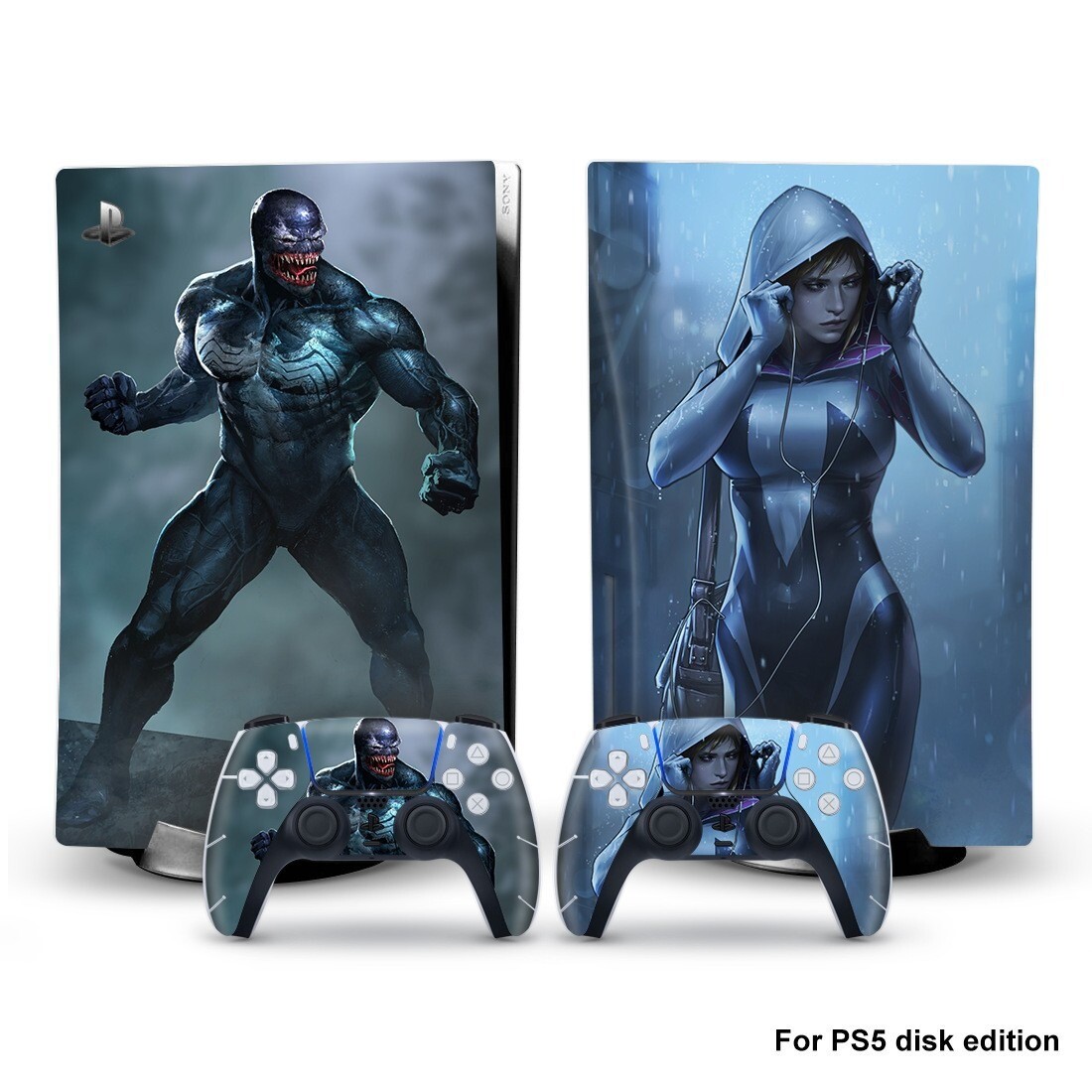 PlayStation 5 Skin Sticker Console Controller PS5 Disk Joker and Bat Wrap Decal
