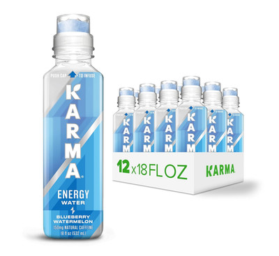 Karma Energy Drink, Cognizin Nootropics, Blueberry Watermelon, 12 Pack