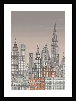 Dramatic London Skyline Framed Wall Art Poster Canvas Print Picture