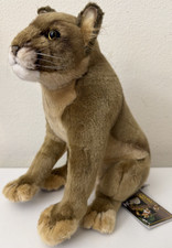 Hansa Mountain Lion Cougar Puma Poseable Plush 11  Handcrafted w/ Tags 4255