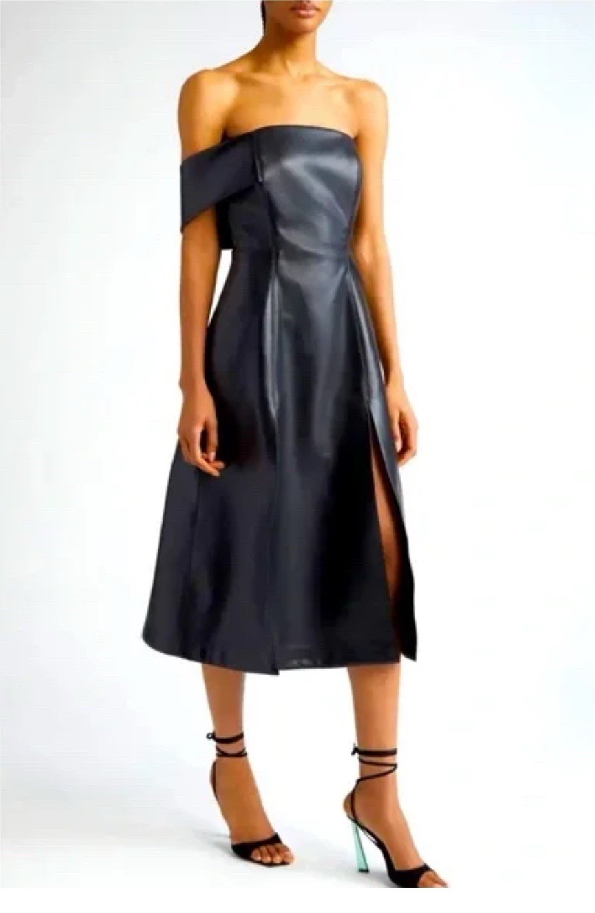 ISRAELLA KOBLA  SIMPHI DRESS  Faux Leather Dress Women’s Size 12
