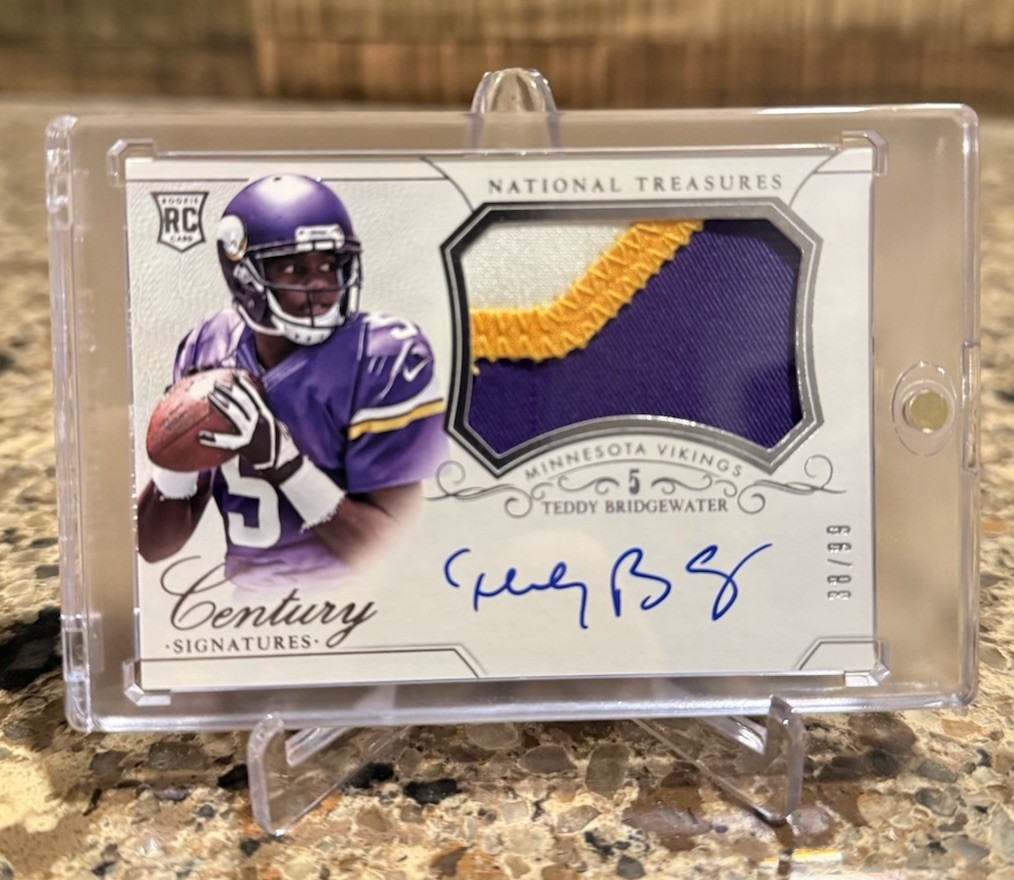 2014 National Treasures #276 Teddy Bridgewater RC Patch Auto /99 On Card Auto
