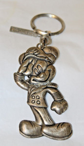 Vtg. Pewter Mickey Mouse Key Chain/ Disney Cruise Line/3" 