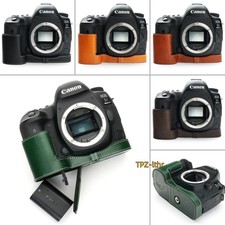 For Canon EOS 5D MARK IV 5D4 Handmade Genuine Real Leather Half Camera Case Bag