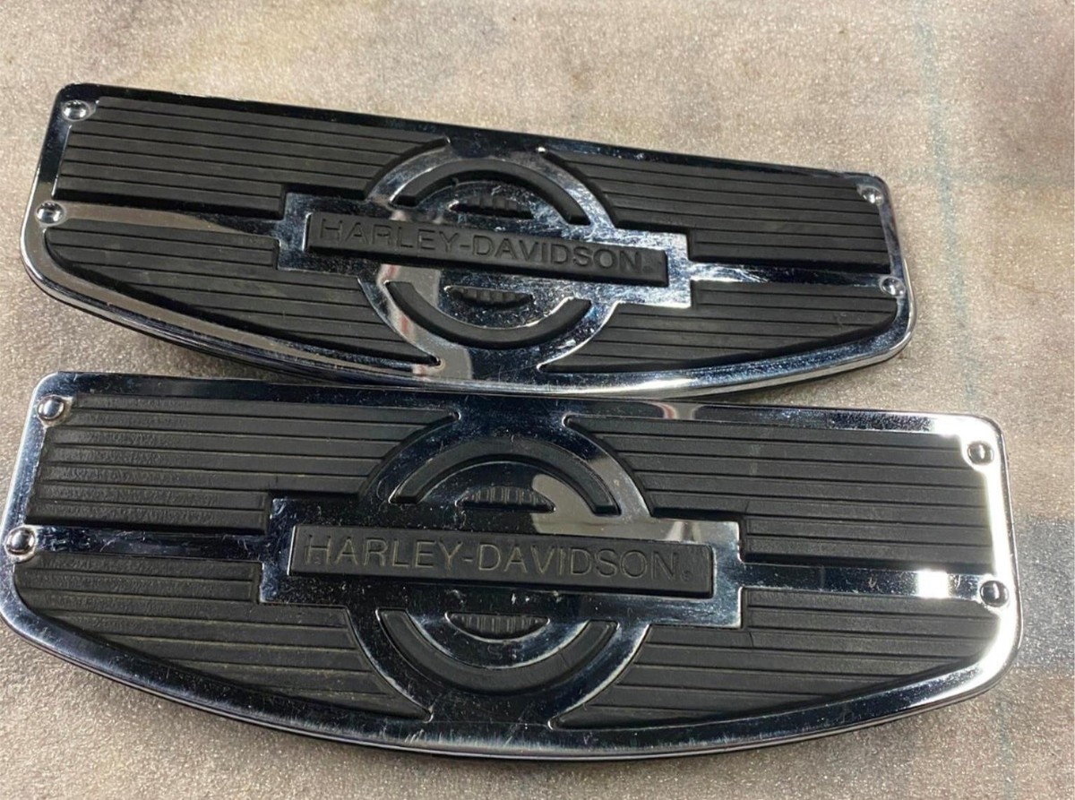 Chrome rubber Nostalgic Floorboards Inserts Pads Harley heritage