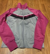 Women  s Pink And Gray Nike the athletic dept Zip Up Jacket Size Medium