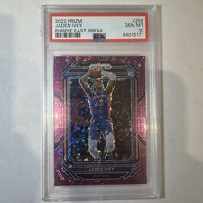 2022-23 Panini Prizm Jaden Ivey #256 Purple Fast Break RC Pistons /75  PSA 10