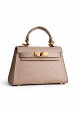 Mini Damen Handtasche Echtleder Made in Italy Saffiano Schultertasche Elegant