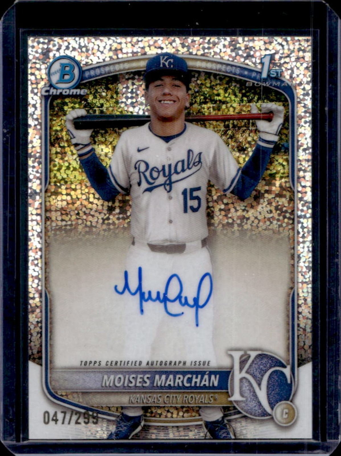2025 Bowman Chrome Moises Marchan Auto Speckle Refractor 1st #47/299