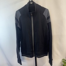 Lululemon Mens Size L Black Fullzip Fleeced Sweater Sweatshirt Stretch Fabric
