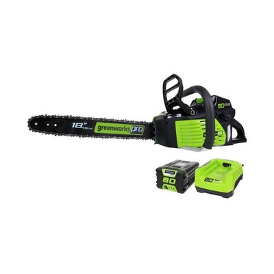 Greenworks 80V 18'' Brushless Cordless Chainsaw (Great For Tree Felling, Limbi...