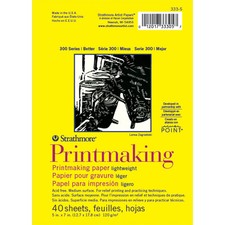 Strathmore 300 Series Printmaking Pad 5x7 Natural White 120gsm 40 Sheets