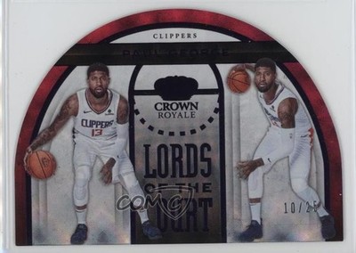2019-20 Panini Crown Royale Lords of the Court Purple 10/25 Paul George #5 8e1