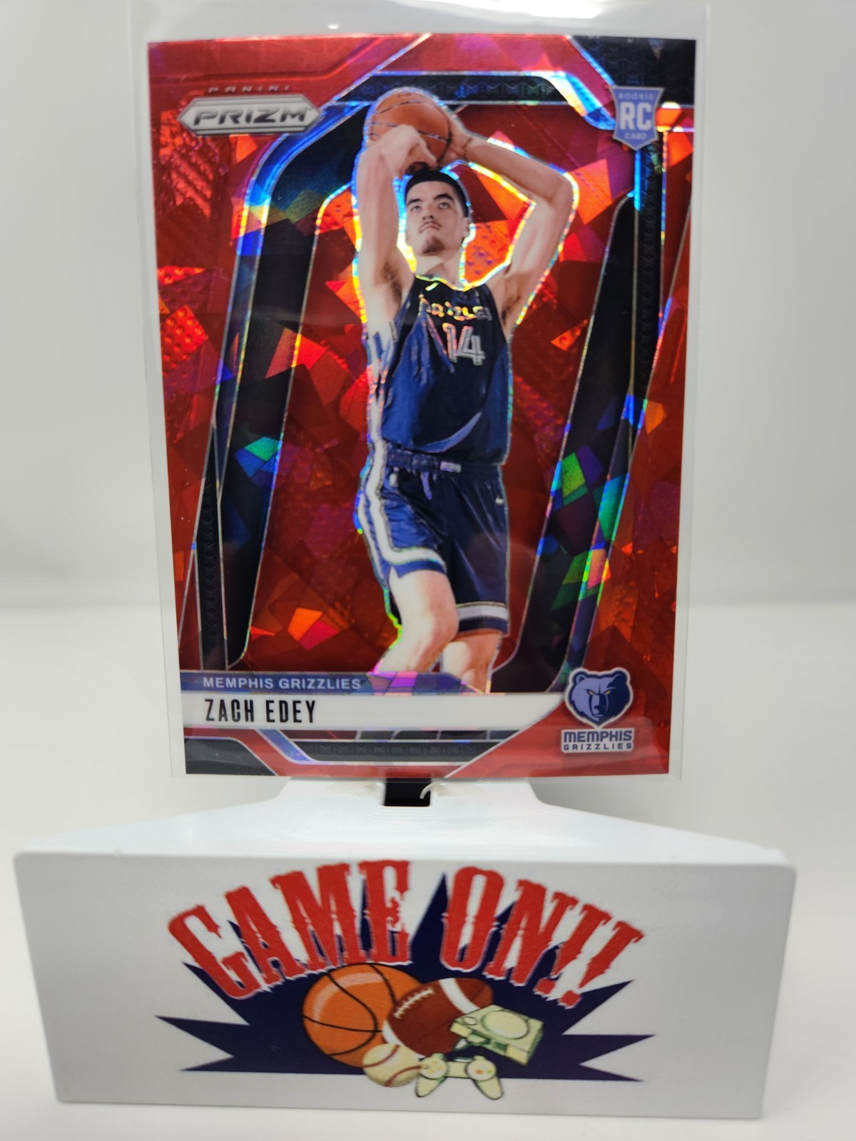 2024-25 Panini Prizm Zach Edey RC Red Ice Rookie #249 Grizzlies