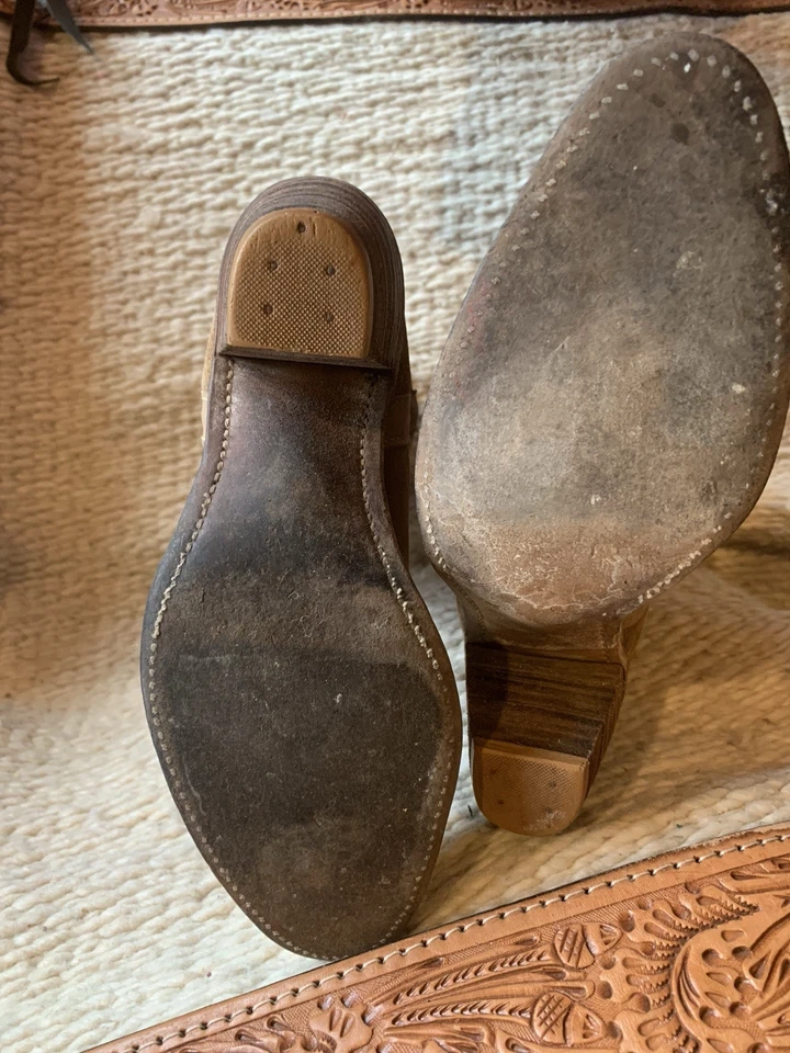 Botas de Vaquero Miss Capezio Para Mujer de Cuero, Talla 8.5M Hechas en EE. UU. Gamuza De Colección Foto 3 de 4