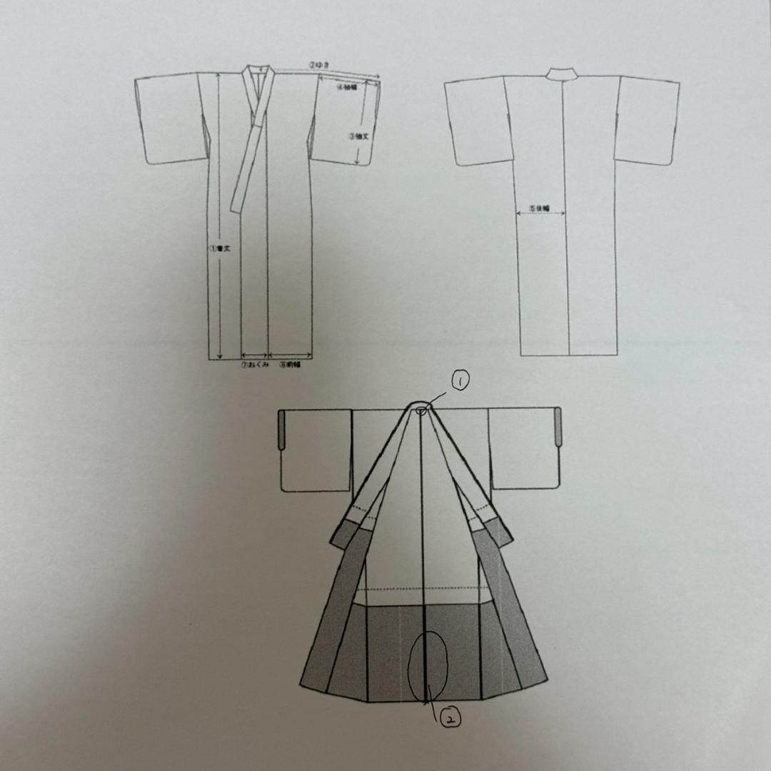 Kimono Washable Polyester Fine Pattern 162.5cm Le… - image 10