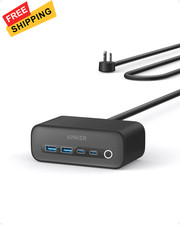 Anker 525 Charging Station, 7-in-1 USB C Power Strip for 65W, Black