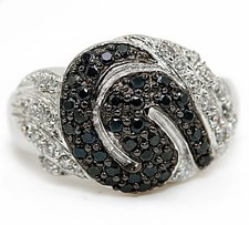 2CT Treated Black Sapphire  Topaz 925 Sterling Silver Ring Sz 6,7,8 ZB6