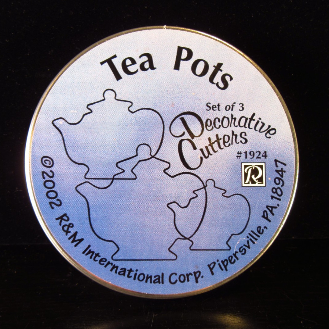 R&M International Set of 3 Nesting Tea Pot Cookie Cutters in Tin