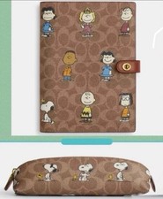 Coach x Peanuts Print Notebook and Pencil Case Set with snoopy In Signature
