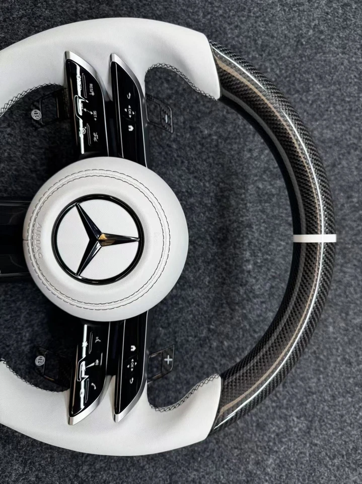 🔥Volante de fibra de carbono AMG para Mercedes-Benz AMG A B C S G E antiguo a nuevo Foto 4 de 4