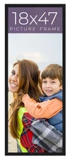 18x47 Frame Black Real Wood Picture Frame Width 0.75 inches | Interior Frame Dep