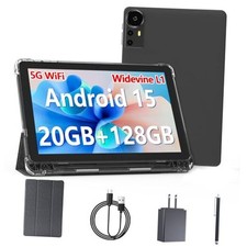 Android 15 Tablet 10 inch Tablets, 20GB RAM 128GB ROM 2TB Expand, 2.0Ghz Black