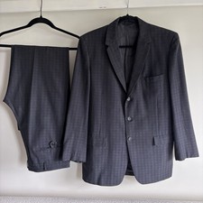 Vintage 1950s Black Wool Blend Patterned Suit Set Tailored