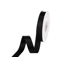 Double-Faced Satin Ribbon 5/8in x 25yd Black Polyester Wedding Gift Floral
