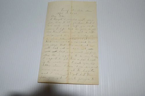 ORIGINAL HANDWRITTEN LETTER-APRIL 2th,1865-FROM SOLDIER-PARENTS CIVIL WAR(MCK6)