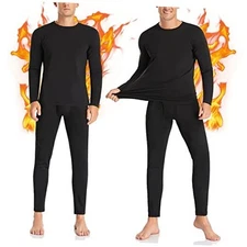  Thermal Underwear Set for Men Long Johns with Fleece Lined Long Sleeve Large