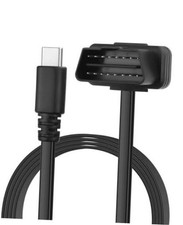 OBD Power Cable Right Angle OBD2 to Type C Adapter 12V OBD II Male to 12V 3A
