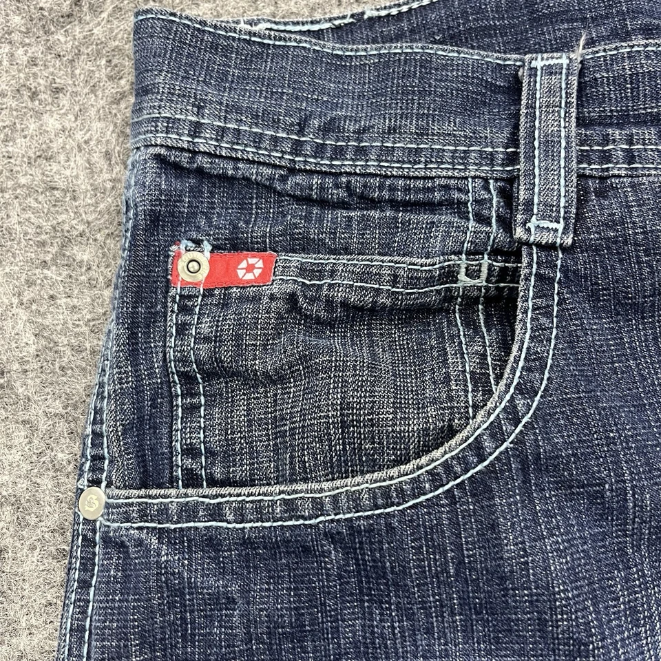 Pantalones Cortos Southpole Rojo Pestaña Para Hombres 40 Azul Denim Jeans Sueltos Hip Hop Rap Patinador Foto 2 de 4