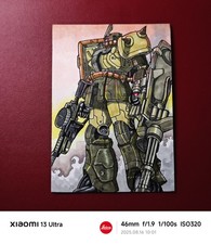 1/1 Custom Mecha Robot Sketch Card Hand-Drawn Art Lenticular 3D Back One of One