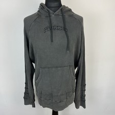 The Ragged Priest Mens Dark Grey Embroidered Distressed Hoodie Size Medium NWOT