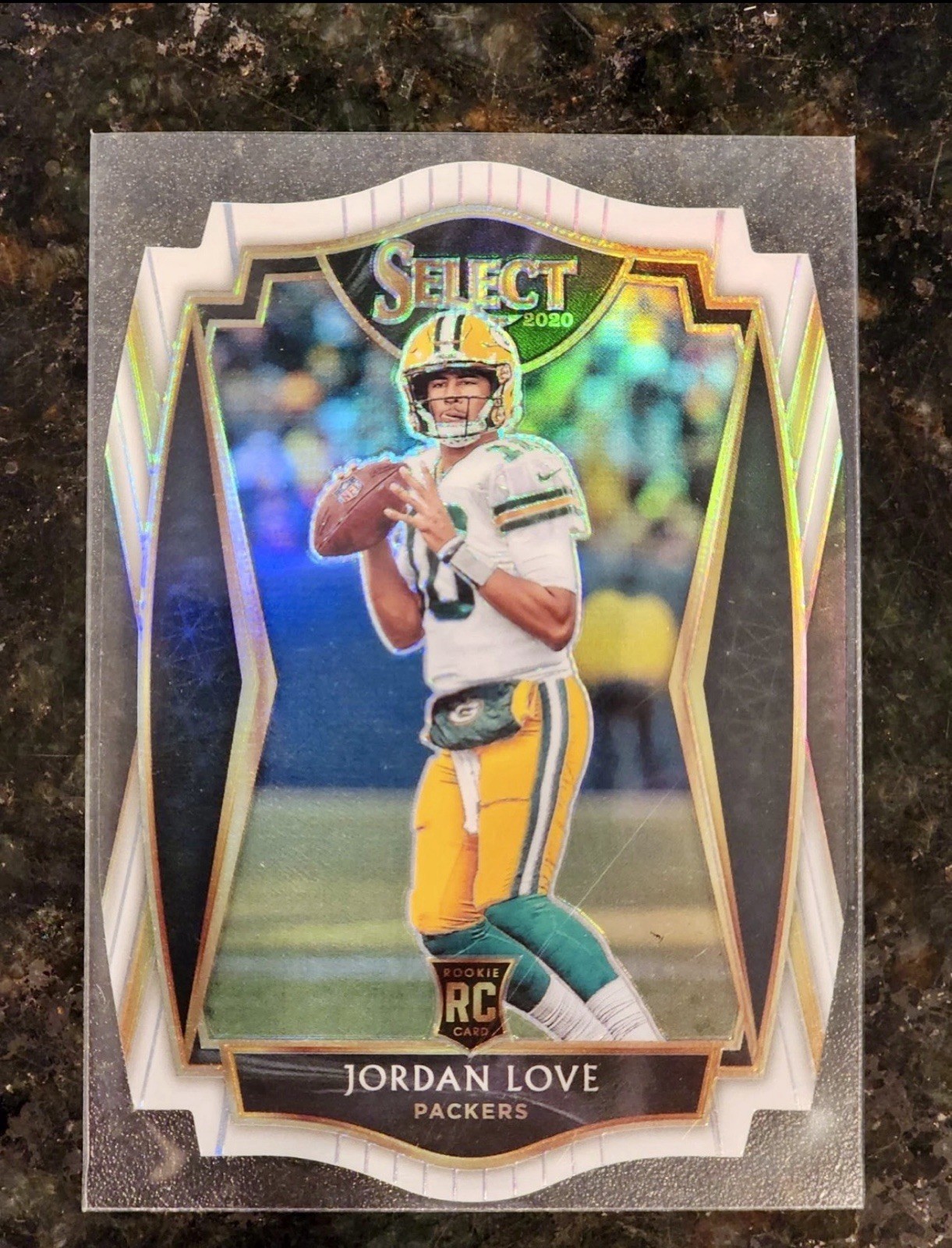 Jordan Love 2020 Rookie Panini Select - Premier Level White Prizm Die-Cut #147