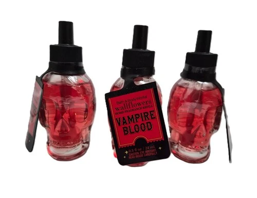 Bath & Body Works Vampire Blood Skull Shaped Wallflower Home Fragrance Bulb x3 - product listing photo