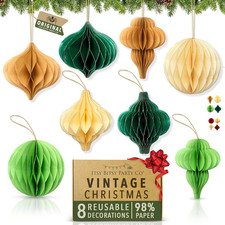 Premium Reusable Paper Christmas Decorations - Paper Christmas Tree Decorations 