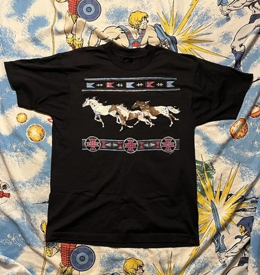 VINTAGE 80s 90s Southwest Indian Painted Horse Art T SHIRT Native Screen Stars
