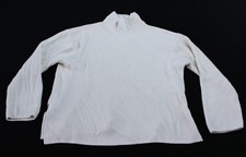 Gap Women's Cotton Oversized Split-Hem Mockneck Sweater CG2 White Medium NWT