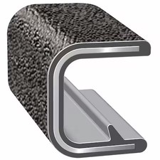 Trim-Lok 62B3x1/16-100 Edge Trim, Alum Clip, 0.23 In W, 100 Ft