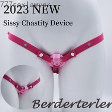 2023 New Pink Male Chastity Device for Sissy Male Compact Cage with 4 Size Rings