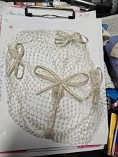 Vintage Ladies Ivory Netted Cap With Bows