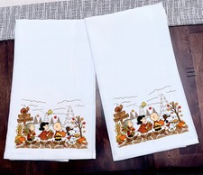 Toallas de cocina de acción de gracias Snoopy & Friends toallas de té tinta en 100 % algodón 28x28