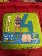 Comfort Size 4 Day  Night Diapers Up To 22-37lbs 28 Total 